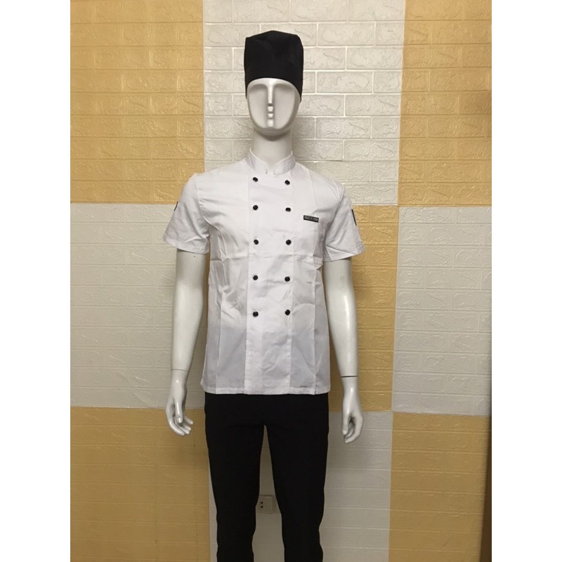 áo đầu bếp ngắn tay sau lưng lót lưới thoáng mát ab04 | BigBuy360 - bigbuy360.vn