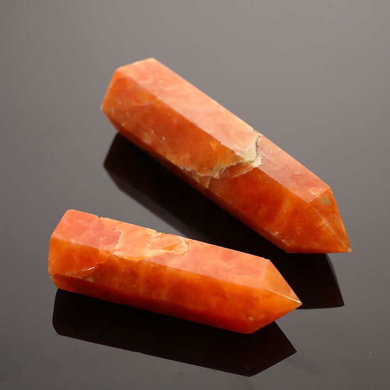 {FCC} 1pc Natural Sunstone Healing Energy Stone Quartz Tower Orange Ornament Reiki{akindofstar1.vn}