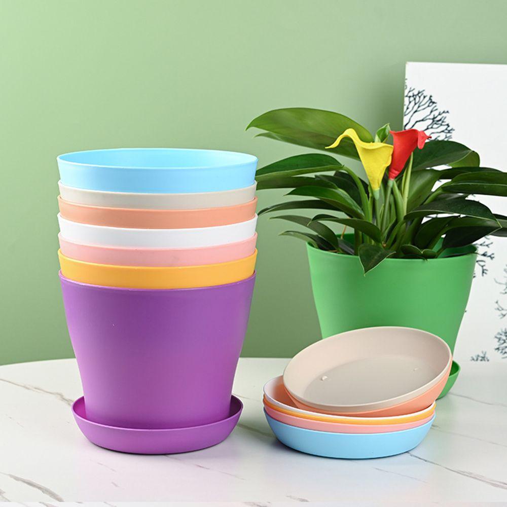 FAY Chậu Hoa Kèm Khay Dùng Trang Trí Ban Công / Sân Vườn Nhiều Màu Sắc