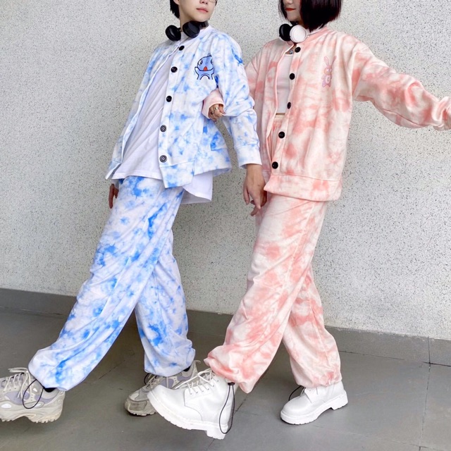 Cả Set Cardigan Loang 3D-Long Pants Loang 3D Bad Rabit Ảnh/Clip Thật
