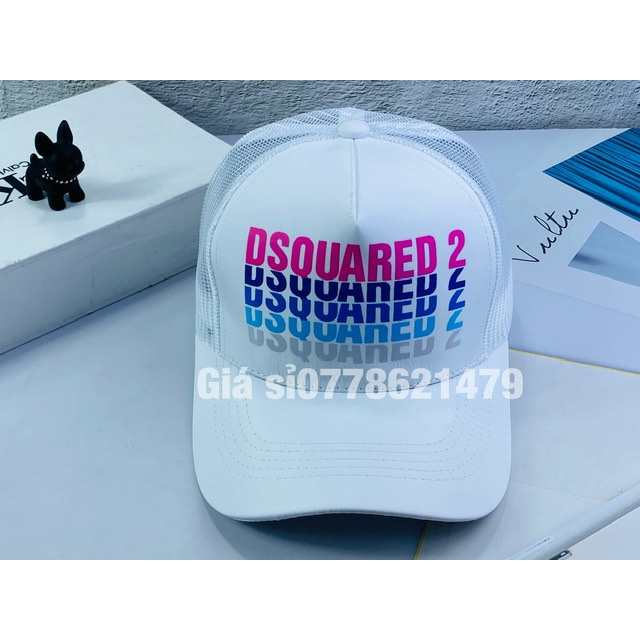 Mũ kết lưỡi trai thể thao dù phối lưới in chữ DSQUARED unisex thời trang