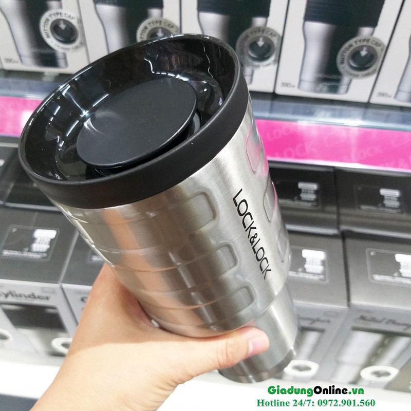 Ly giữ nhiệt bằng thép không gỉ Lock&Lock Bumper Tumbler 580ml LHC4140