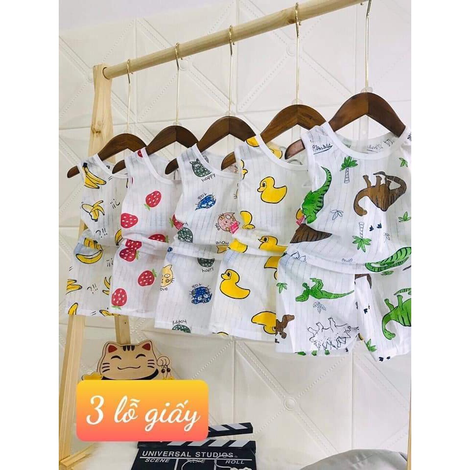 Bộ Cotton Giấy Ba Lỗ Cho Bé