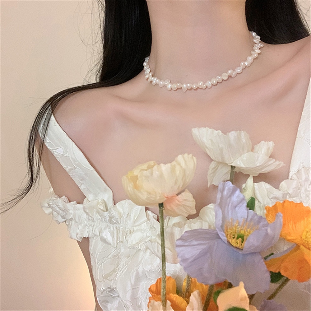 Vòng cổ Chuỗi Ngọc Trai Nhân Tạo Khóa Nam Châm Sang Trọng Cho Nữ