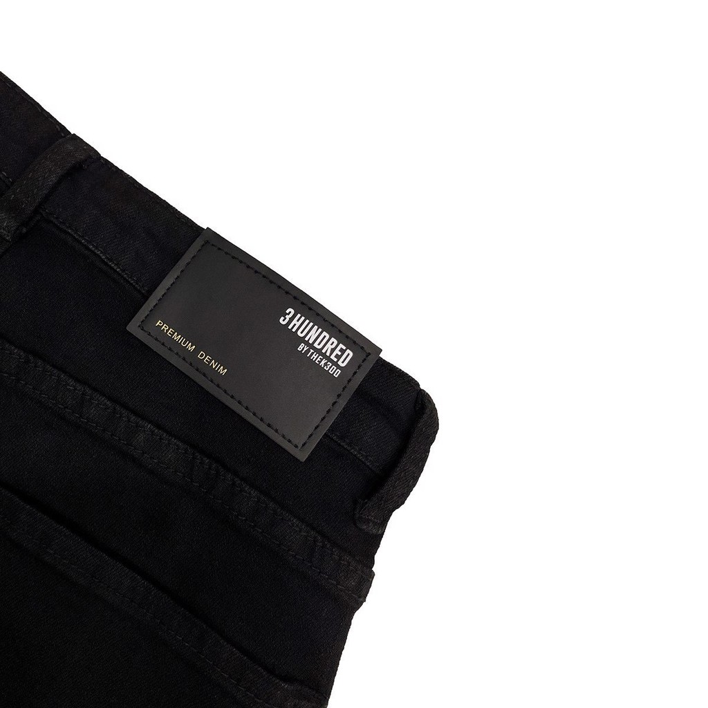 Quần Jeans Nam Skinny Biker Rách Gối Bọc Da Màu Đen | BigBuy360 - bigbuy360.vn