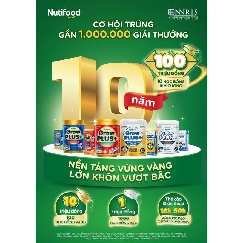 [HSD T3-2024] [Kèm Tem Trúng Thưởng] Sữa Bột Nutifood Grow Plus+ Đỏ - Hộp 1,5kg