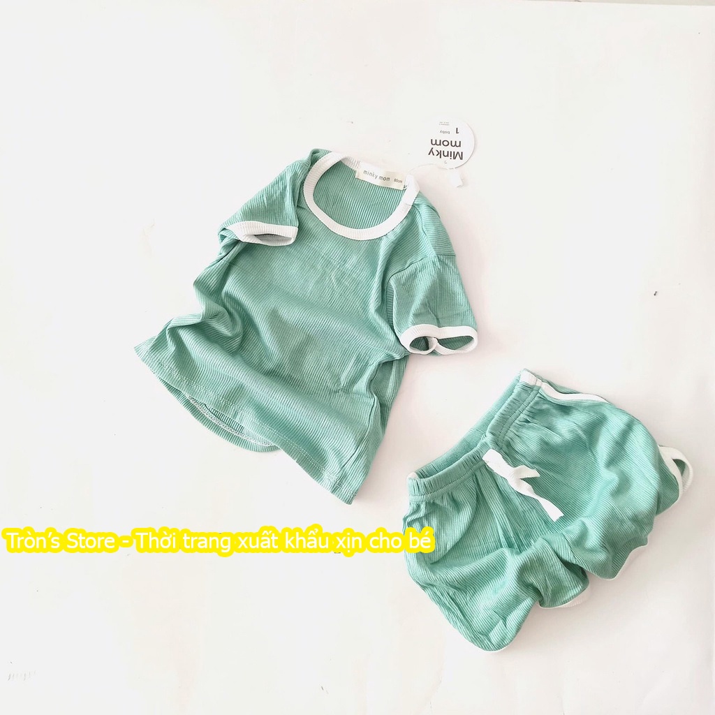 Bộ gân tăm lạnh ngắn tay Peekaboo phong cách Hàn Quốc cho bé trai bé gái