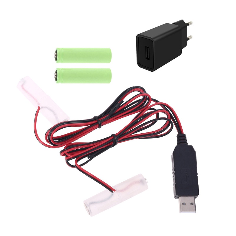 Dây Cáp Nguồn Giảm Áp bonj 1 5 3 4 5 6V EU Thay Thế 1 Sang 4 Pin AA