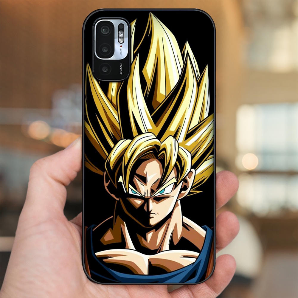 Ốp lưng Xiaomi Redmi Note 10 5G viền đen in hình Goku Dragon Ball