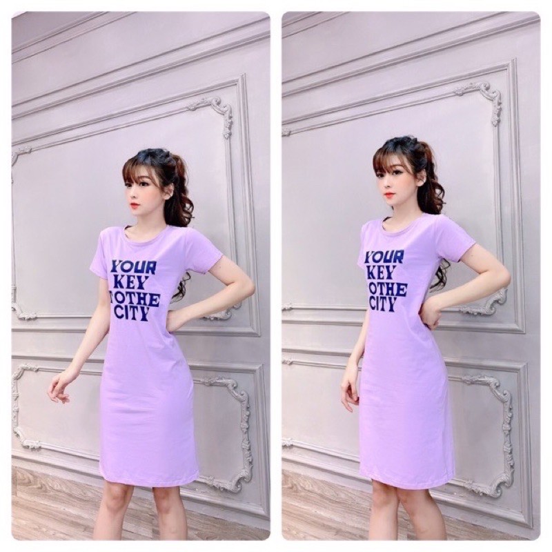 Đầm THUN THÁI xẻ tà (bao chất đẹp) | BigBuy360 - bigbuy360.vn