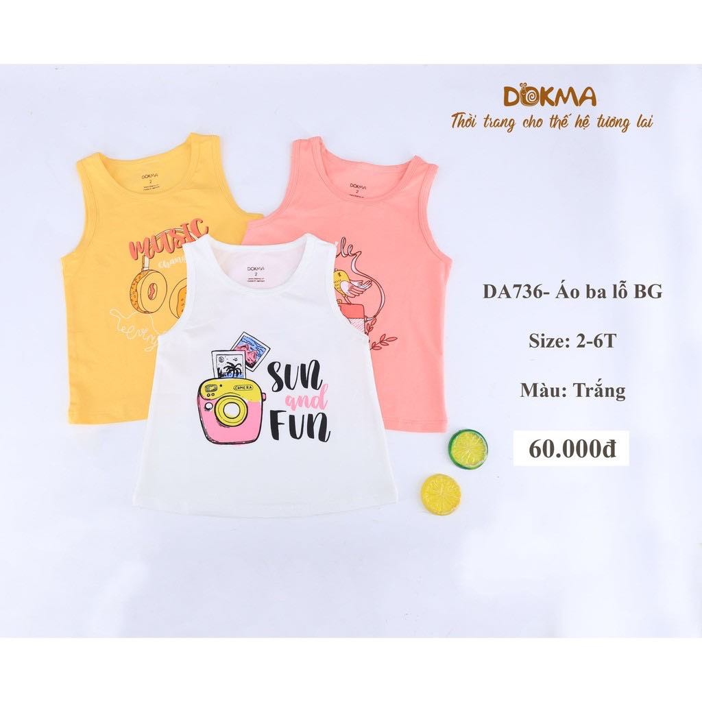 Áp ba lỗ bé gái Dokma DA736 (Sz 2-6T)