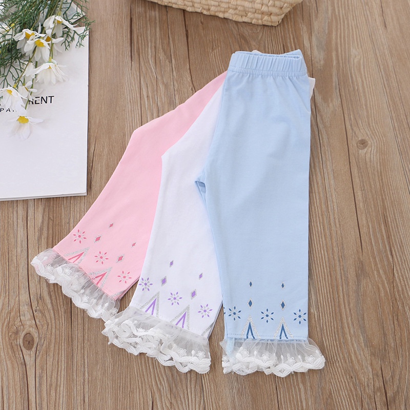 Quần Legging Lửng In Họa Tiết Công Chúa Băng Giá Thời Trang Hàn Quốc Hàng Mới Dành Cho Bé Gái 2022