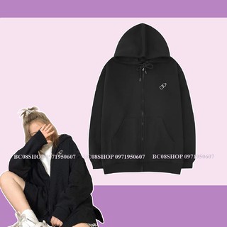 Áo Hoodie Thêu Chai Nước Màu Đen Unisex dáng rộng chất nỉ cotton có size - BC096