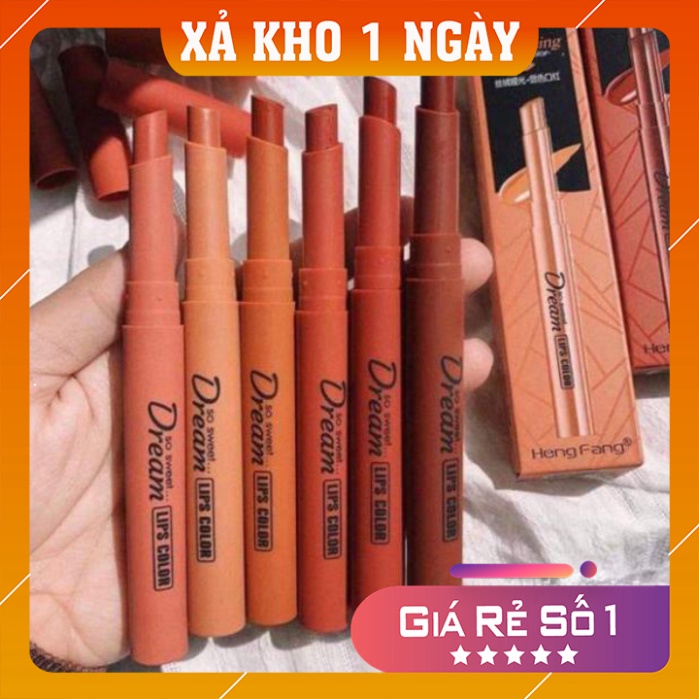 Son lì ❤️𝑭𝒓𝒆𝒆𝒔𝒉𝒊𝒑❤️ Son Bút Dream Color HengFang Tông tây nội địa chính hãng 👄
