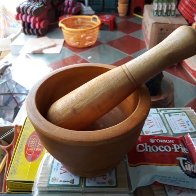 bộ chày cối gỗ