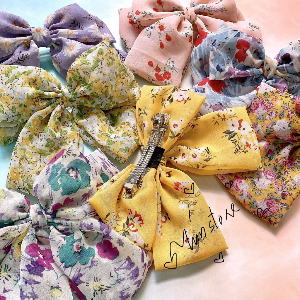 {Ảnh thật} KẸP TÓC NƠ HOA TIỂU THƯ, NƠ 3 TẦNG VINTAGE, HOT TREND ULLZANG
