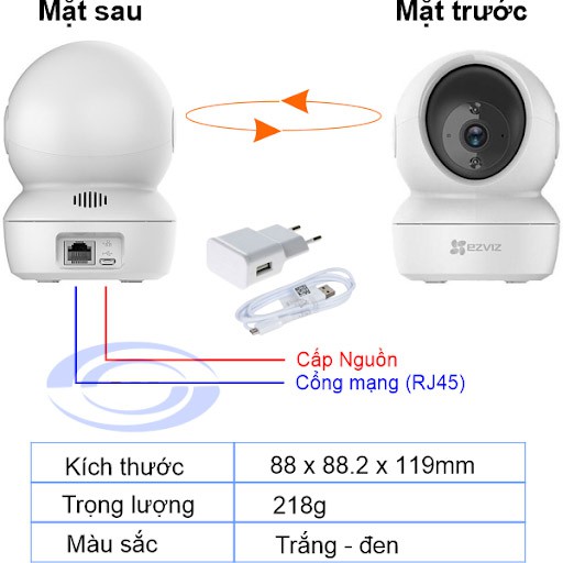 Camera Wifi Ezviz_C6N_1080P Full HD 1080P 2MP, Xoay 360 độ , Đàm Thoại LOA 2 Chiều Tặng kèm ĐẾ DOME - Bảo Hành 24 Tháng | BigBuy360 - bigbuy360.vn