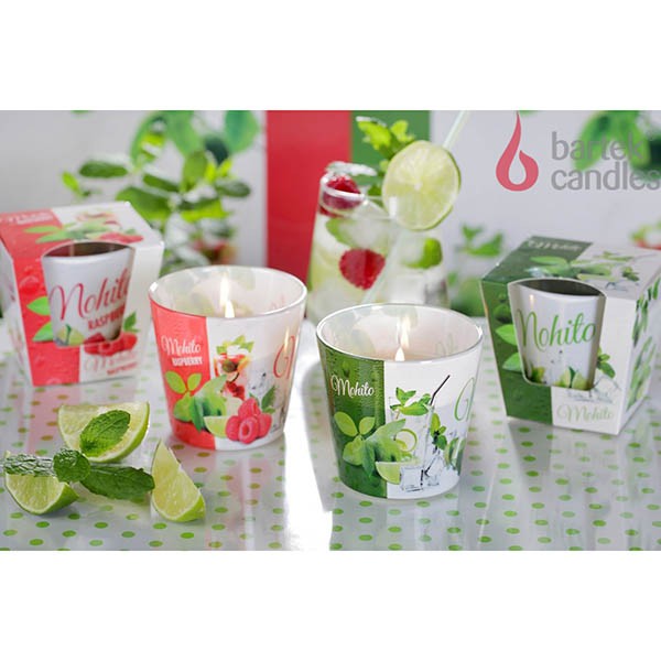 Ly nến thơm Bartek Candles BAT7990 Mohito Raspberry 115g (Hương bạc hà)