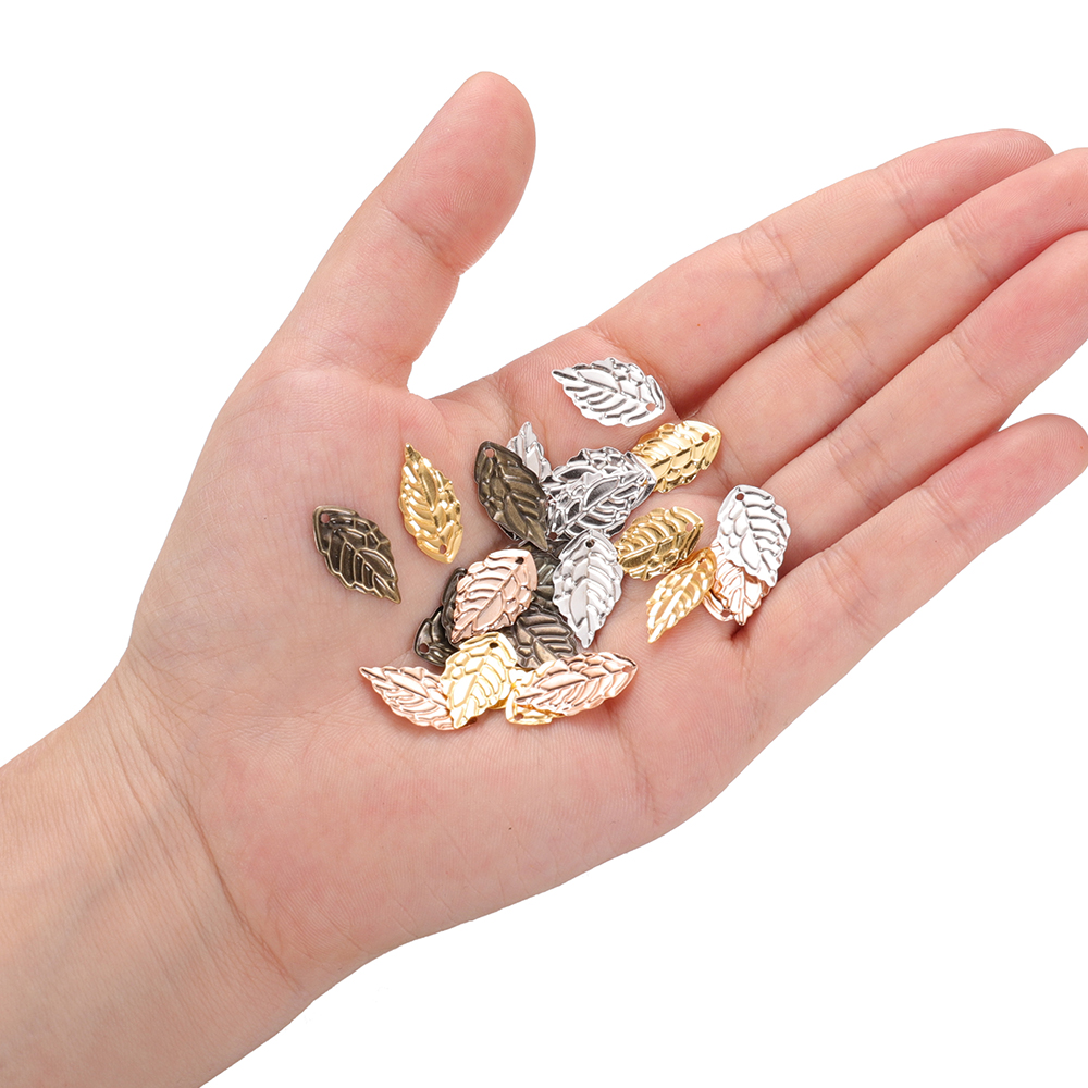 Túi 100 phụ kiện kẹp trang trí tóc hình chiếc lá bằng kim loại cho nữ