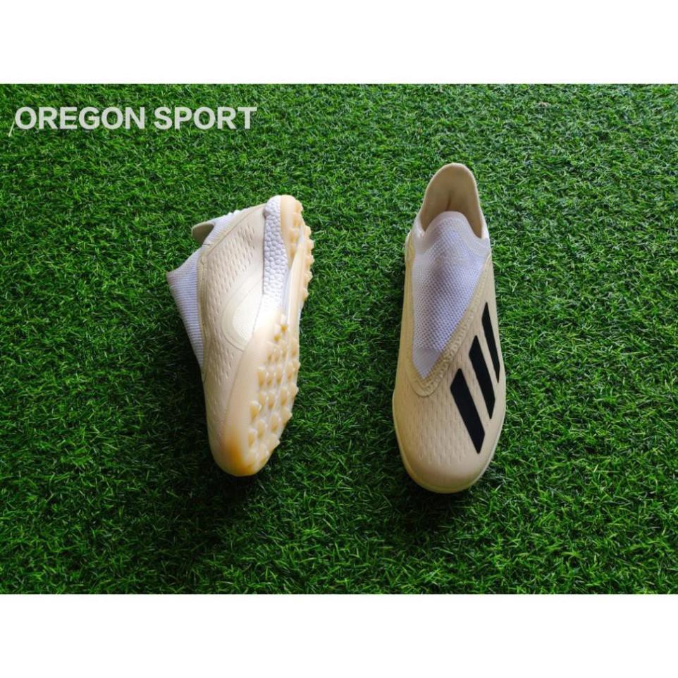 [ Freeship] [TẶNG TẤT-VỚ] Giày bóng đá không dây Adidas X18+ TF (Trắng sữa) .[ HOT ] 2020 L ‣