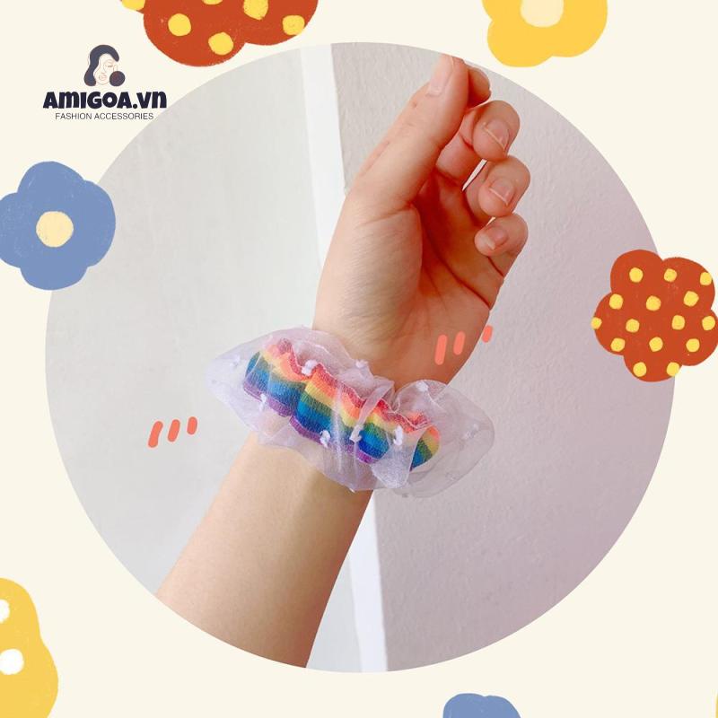 【amigoa.vn】 Dây Buộc Tóc Chấm Bi Thắt Nơ
