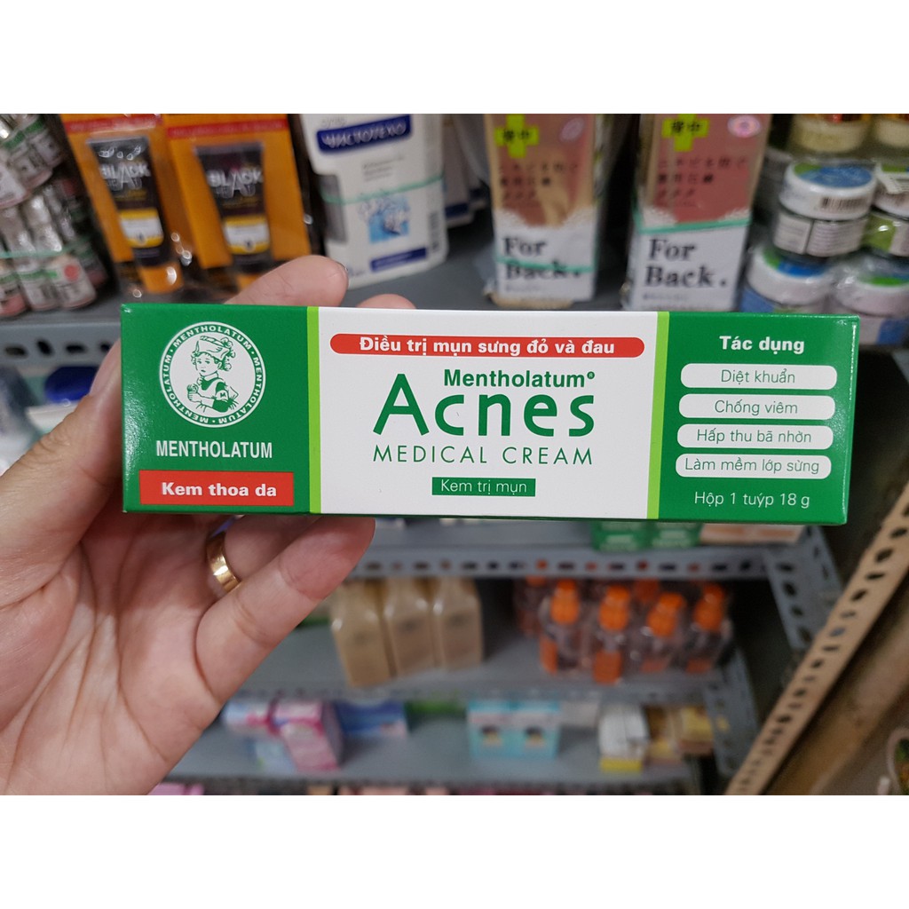 Kem ngừa mụn sưng đỏ và đau Acnes 18g