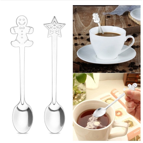 Bộ 4 cái muỗng nĩa ăn phong cách giáng sinh bằng thép không gỉ