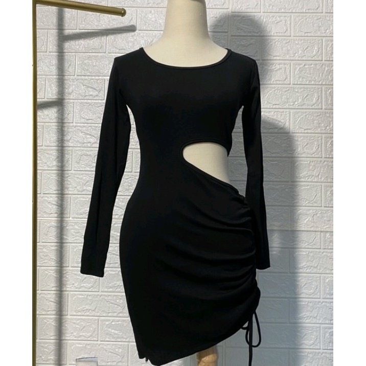 Đầm ôm body rút dây xẻ eo chất thun Borip xịn không xù lông Cam Kết Hàng Y Hình Kèm Ảnh Thật Chính Chủ ( Size từ 40-53kg