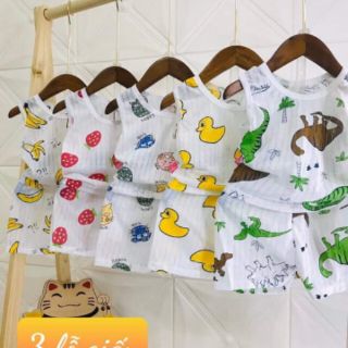 Bộ ba lỗ cotton giấy cho bé