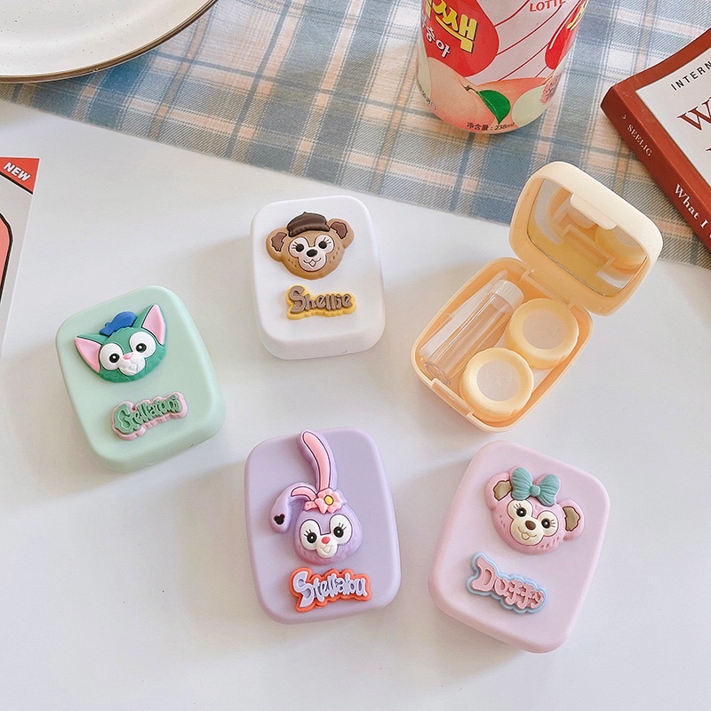 Khay Gương 3D Thú Pastel - Case Đựng Lens