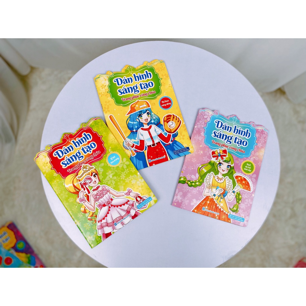 Đồ chơi bóc dán sáng tạo, dán hình trang phục công chúa, thay đồ búp bê