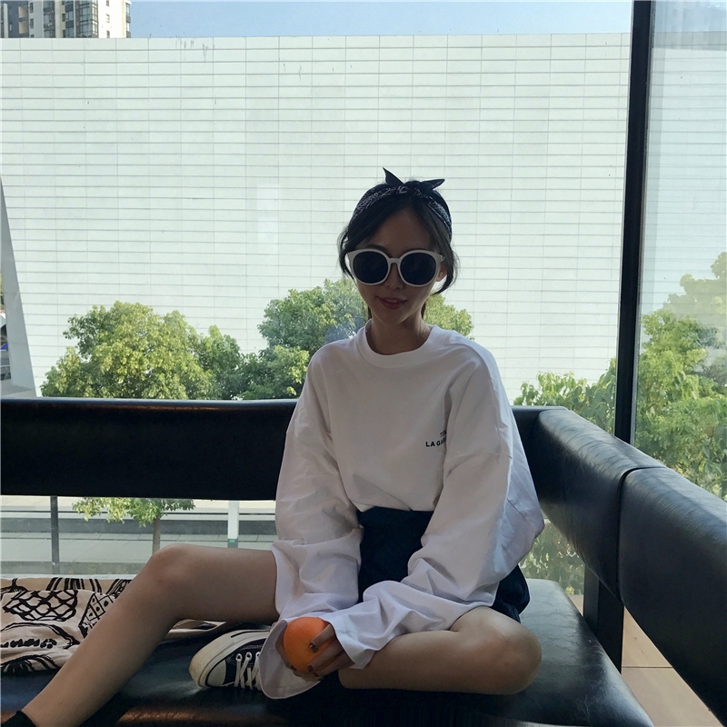 Áo Thun Tay Dài Dáng Rộng Thời Trang Mùa Thu Cho Nữ