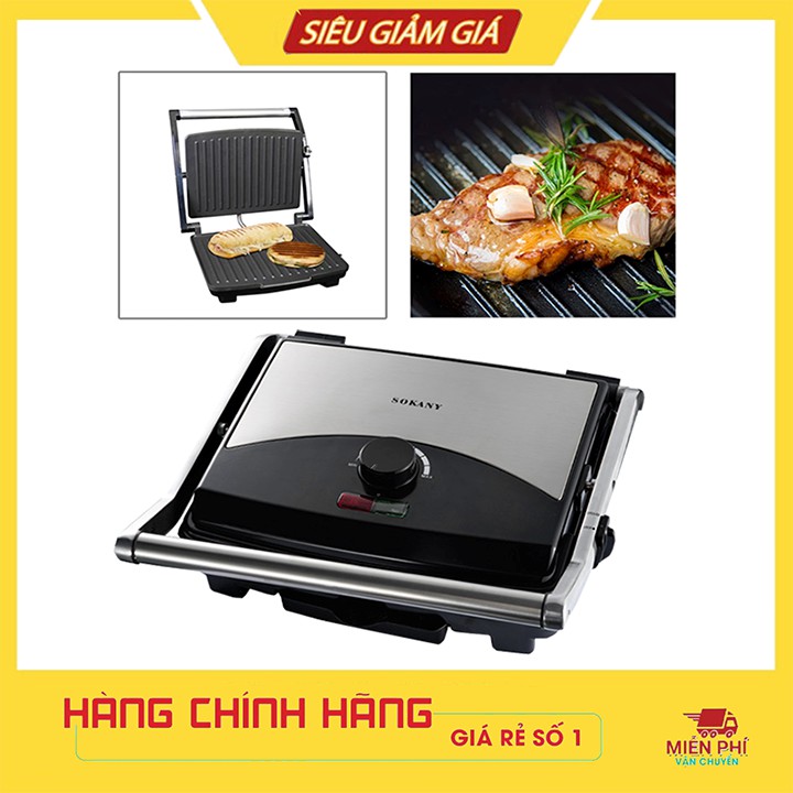 Máy kẹp nướng bánh mì Sandwich, nướng bánh mỳ Pate chính hãng Sokany CÔNG SUẤT 2000W