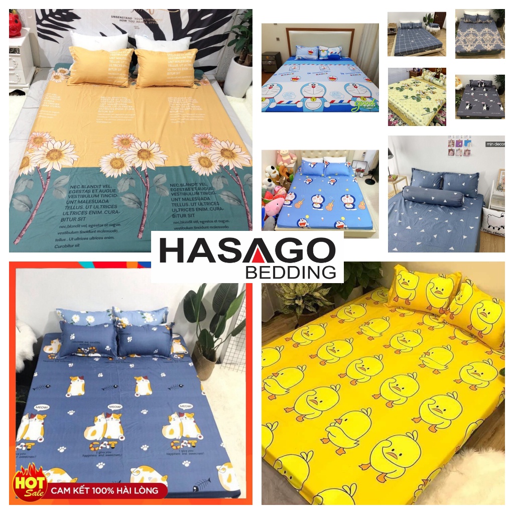 Bộ Ga Gối Drap Giường 3 Món 1m2 1m4 1m6 1m8 2m2  - Bộ ra giường GC01-Gc10