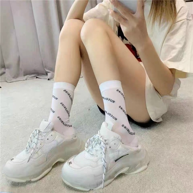 Tất nữ CỔ CAO Đen Trắng thể thao thời trang cao cấp