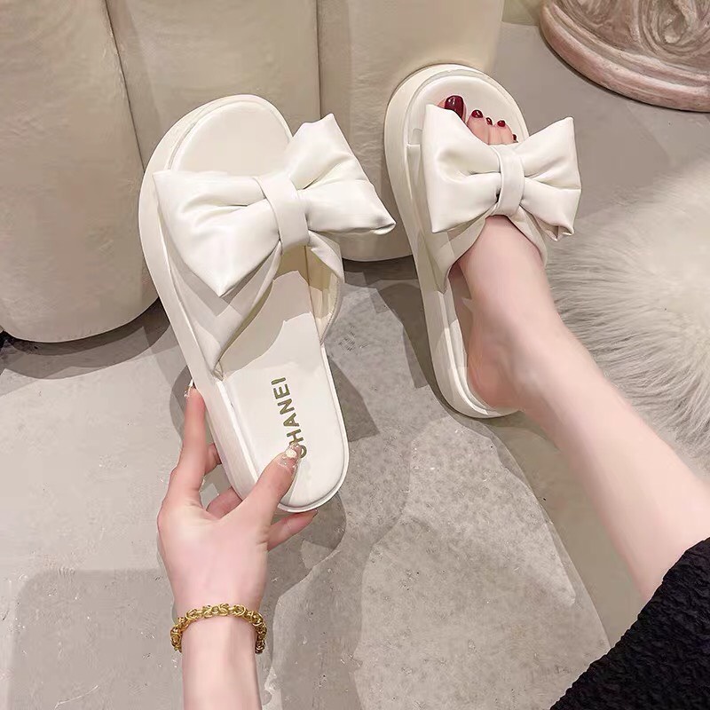 Dép nữ phối nơ siêu nhẹ cute cho phái nữ
