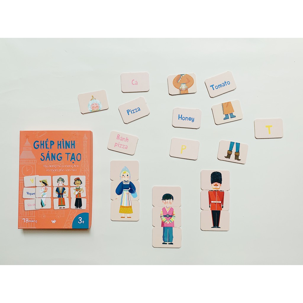 Flashcard - Ghép hình sáng tạo Học bảng chữ cái tiếng Anh và khám phá văn hóa - Crabit Kidbooks