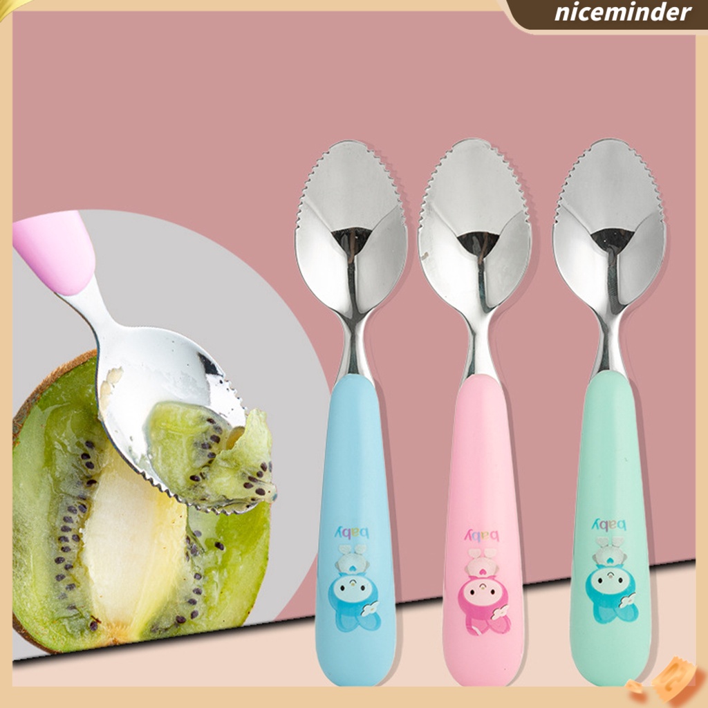 Muỗng Ăn Bằng Thép Không Gỉ Dễ Làm Sạch Cho Bé Sơ Sinh
