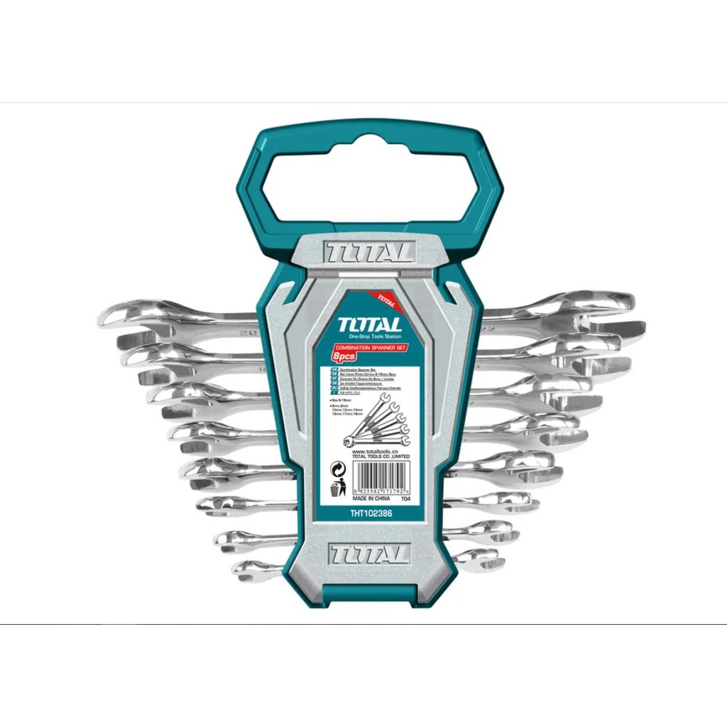 6-22mm Bộ cờ lê 2 đầu miệng 8 chi tiết Total THT102386