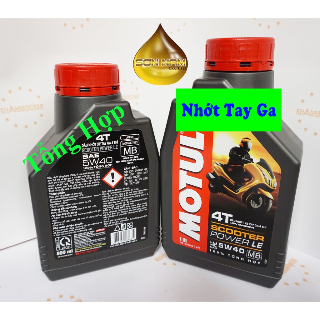 Nhớt xe tay ga motul scooter power le 5W40 cao cấp tổng hợp 100% nhà phân phối chính hãng