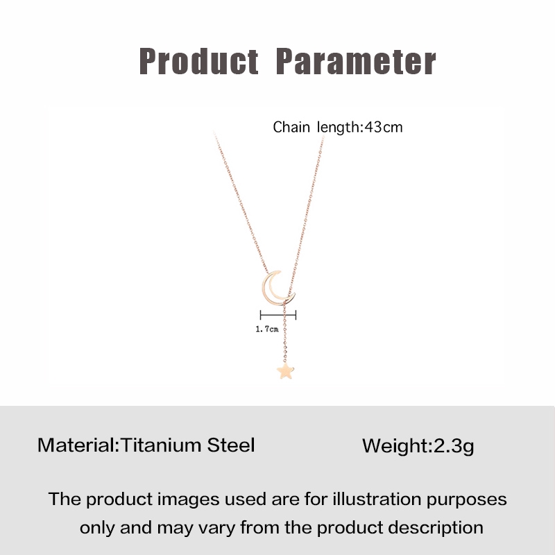 Dây chuyền bằng thép titan mặt hình ngôi sao mặt trăng dành cho cặp đôi