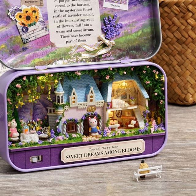 Mô hình nhà DIY Doll House Box Theatre Q010 - Q012 Kèm Bộ dụng cụ và Keo dán