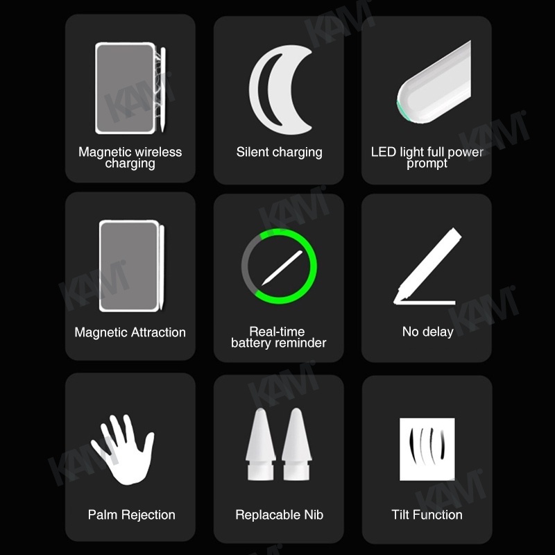 Bút Chì 13th Gen iPad Kèm Sạc Không Dây Cho Mini 6 Air 4 Air 5 2019 2020 2021 Pro 11 Pro 12.9 Stylus