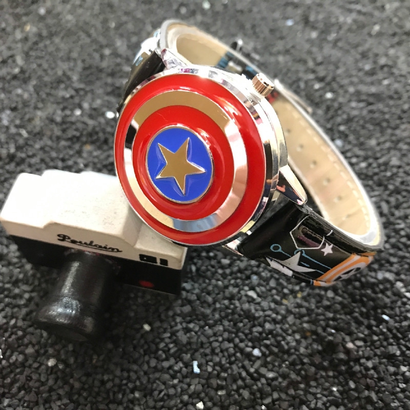 Avengers Captain America Jam Tangan Leather  Wrist Watch Watches Hàn Quốc Thạch Anh Unisex Kids Cao CẤp Thời Trang Trẻ Em | BigBuy360 - bigbuy360.vn