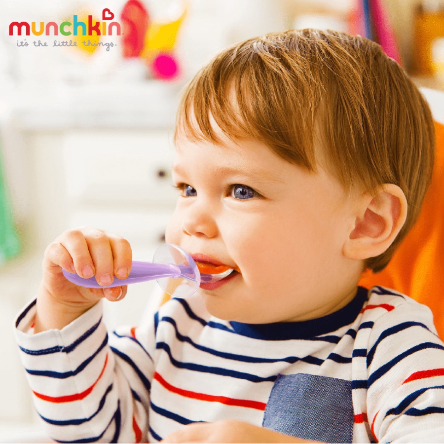 Thìa Ăn Dặm Silicone Munchkin Cho Bé Có Khiên Chặn Chống Hóc