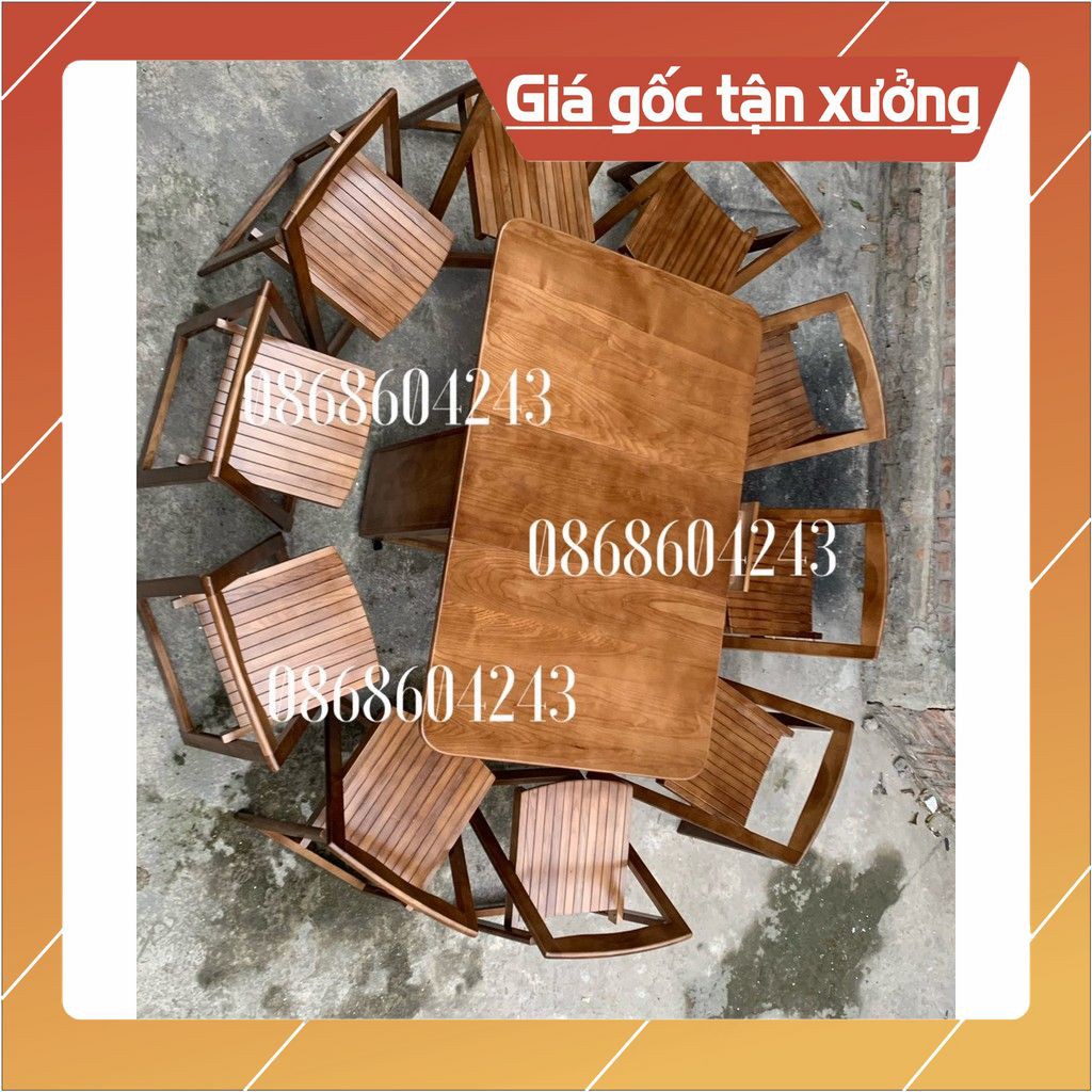 {siêu sale}BỘ BÀN ĂN GỖ SỒI TỰ NHIÊN THÔNG MINH GẤP GỌN: HIỆN ĐẠI, TIỆN LỢI( +6 HOẶC 4 ghế)