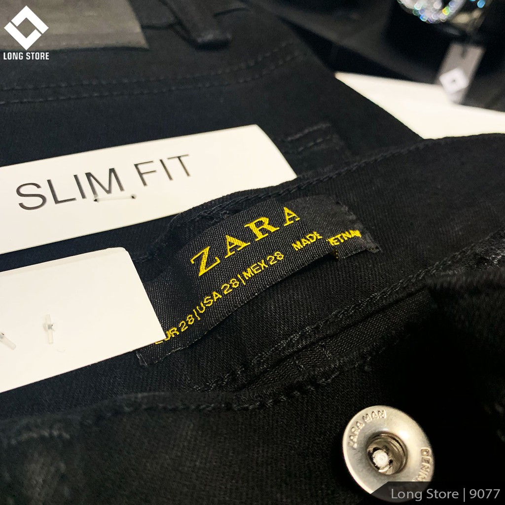 Quần jean nam đen tuyền ZA.RA phom ôm, tôn dáng, chất vải bò cotton spandex co giãn tốt [Có Big Size] 77 | BigBuy360 - bigbuy360.vn