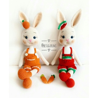 Thú len nhồi bông handmade - Thỏ mặc yếm