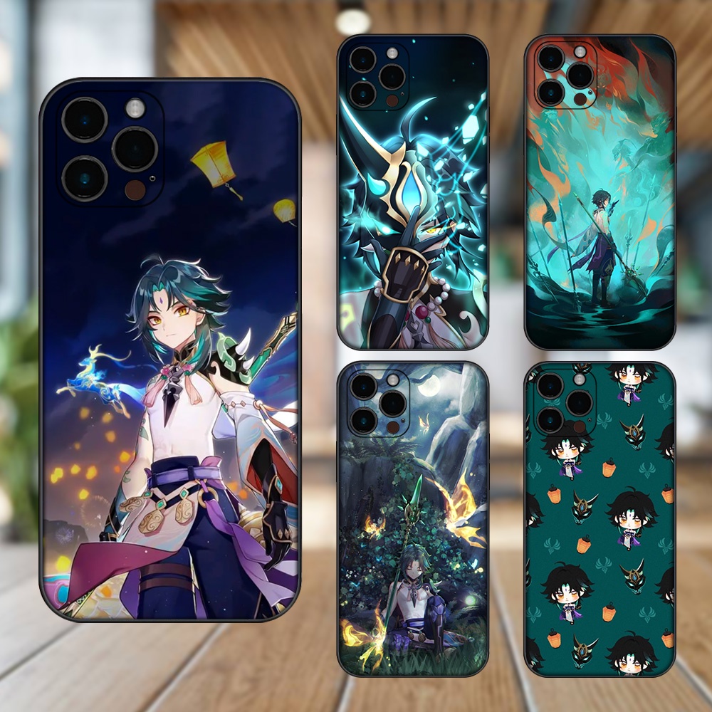Ốp lưng iPhone 12 Pro Max dẻo đen cạnh vuông in hình Xiao Genshin Impact