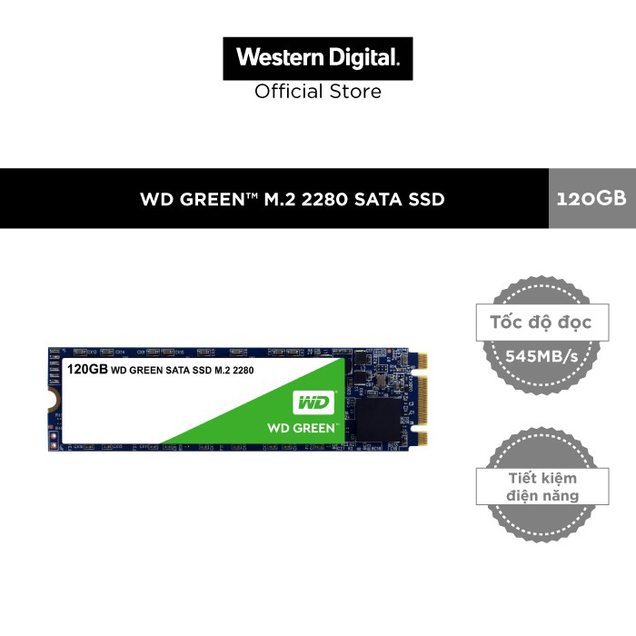 Ổ cứng SSD Western Digital Green M.2 2280 Sata III 120GB WDS120G2G0B